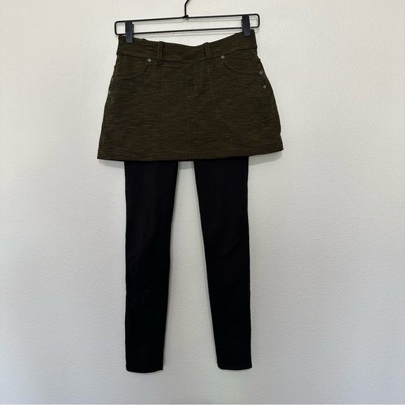 Athleta Legging Bettona Classic Mini 2 In 1 Tight 930137 chartreuse Black XXS - Picture 1 of 5